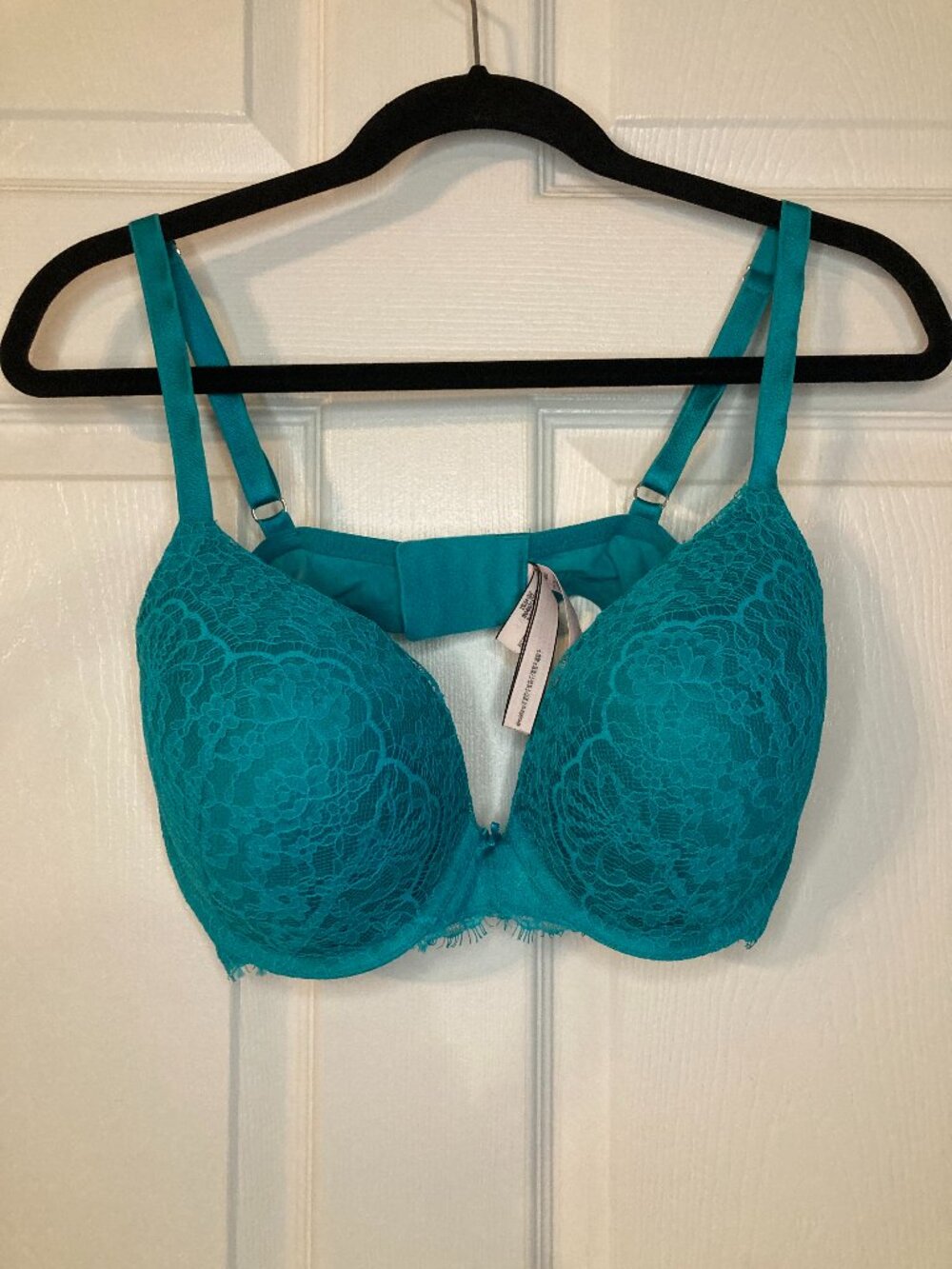 Victoria's Secret Teal Lace Dream Angels Lined Full Coverage Underwire Bra - 38D